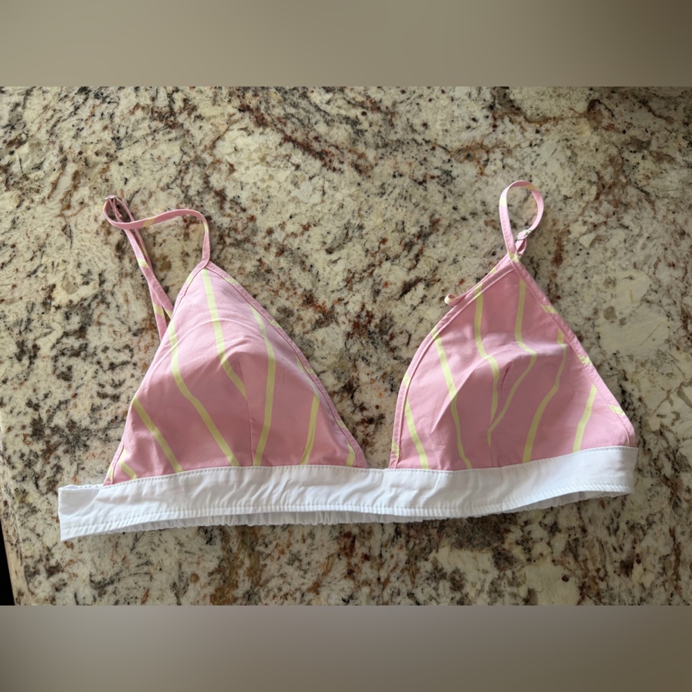 Zara Pink and Yellow Striped cotton bra